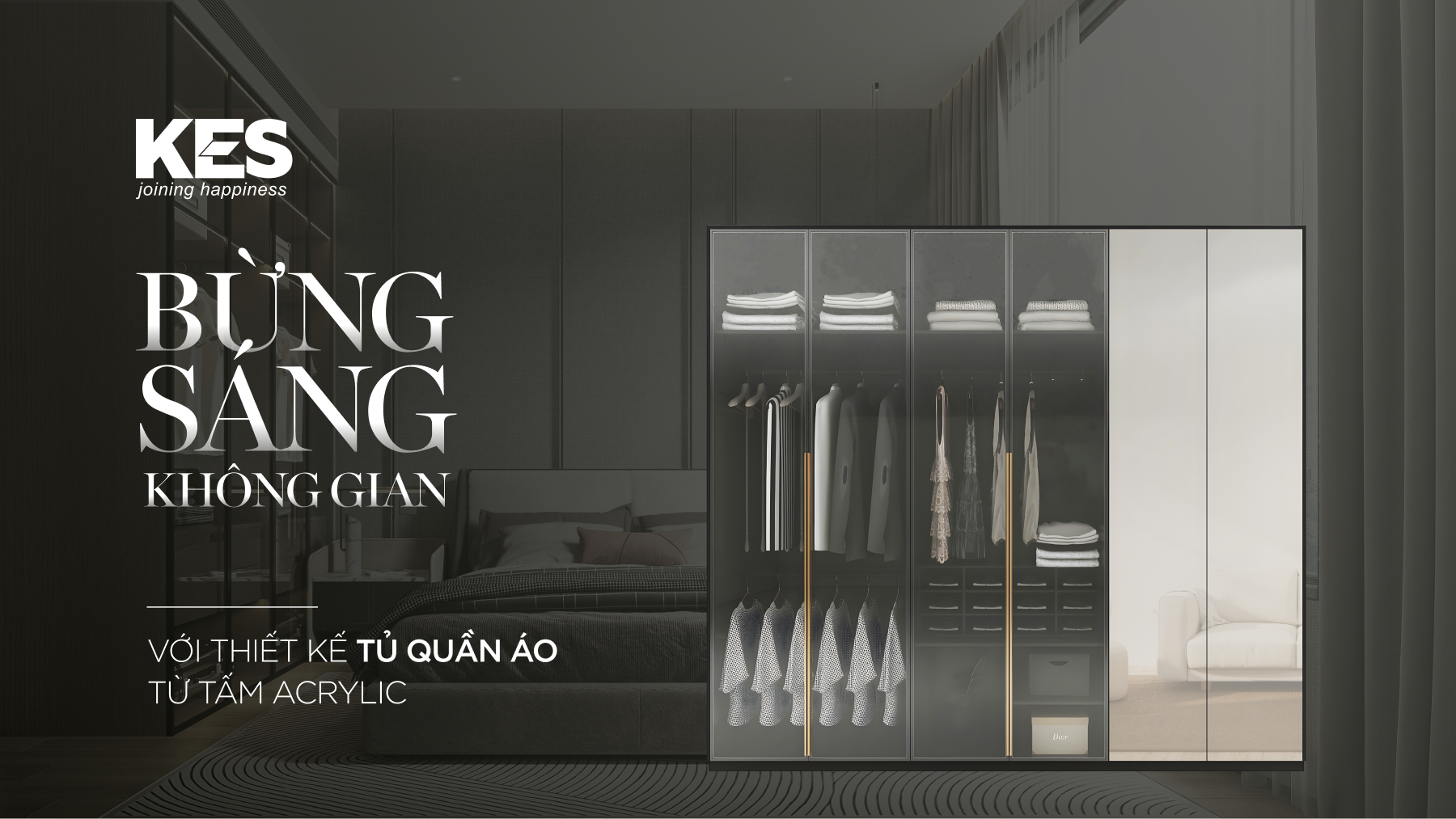 Thiết kế tủ quần áo từ tấm Acrylic