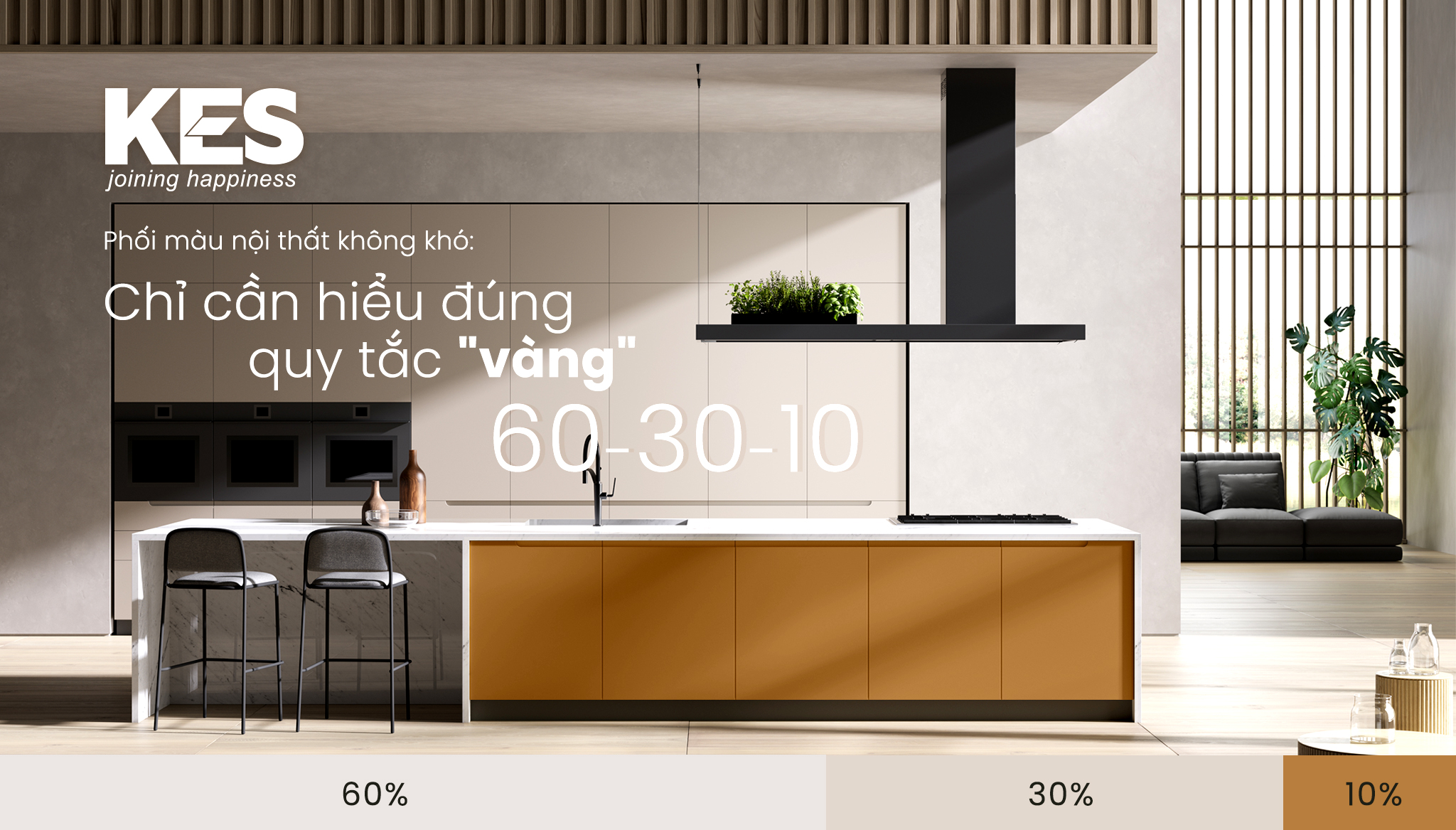 Phối màu nội thất không khó: chỉ cần hiểu đúng quy tắc "vàng" 60-30-10